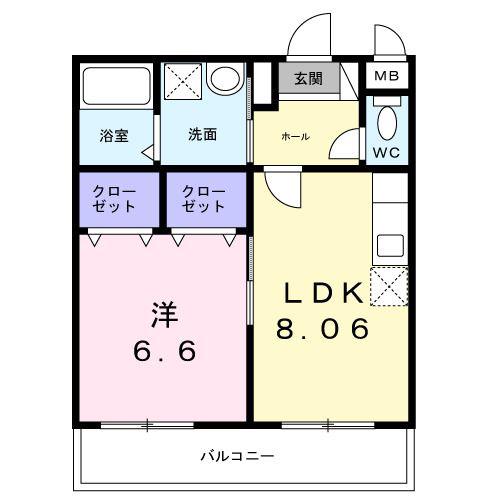 さくらテラス(1LDK/2階)の間取り写真