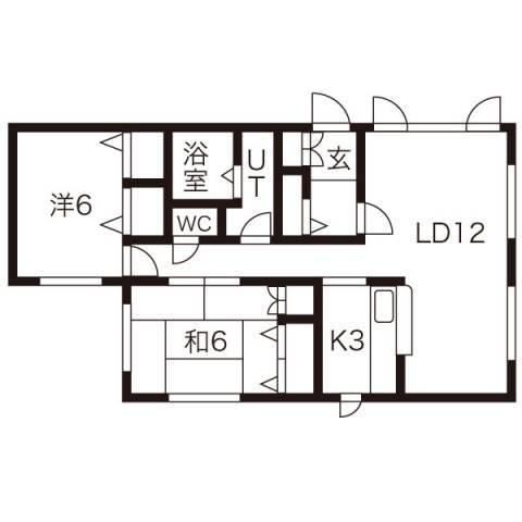 バティール宮の沢(2LDK/2階)の間取り写真