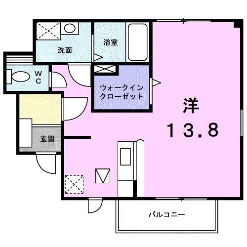 グランデK.A(ワンルーム/1階)の間取り写真