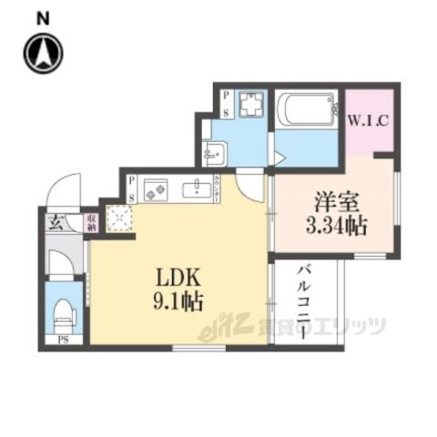 REGALEST林(1LDK/1階)の間取り写真