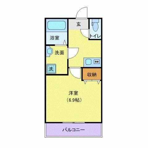 LA FELICIA相模原(1K/2階)の間取り写真
