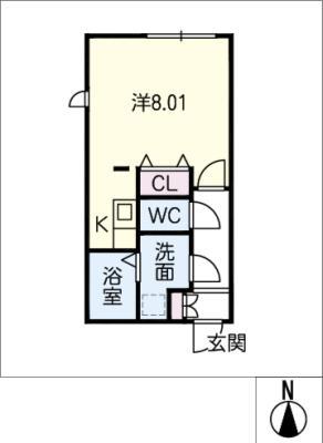 BRANCHE桜山III(ワンルーム/5階)の間取り写真