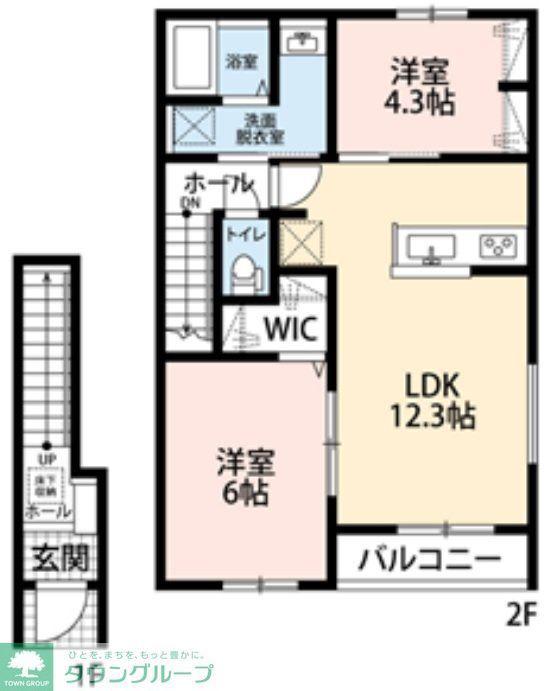 リーブルファイン草加両新田II(2LDK/2階)の間取り写真