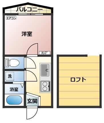 メゾンド・エポール東淵野辺(1K/1階)の間取り写真