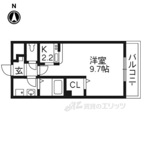 グランベル三山木(ワンルーム/5階)の間取り写真