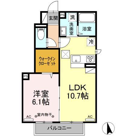ルマ南栄S(1LDK/1階)の間取り写真