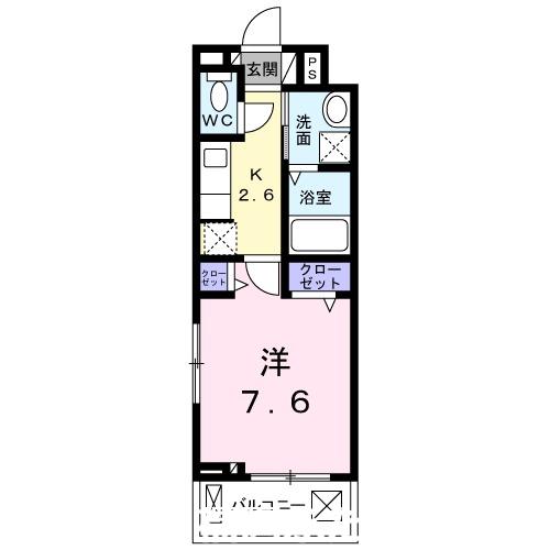 ネオ・ブライト君休(1K/3階)の間取り写真