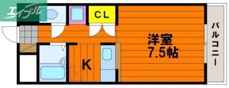 ピアジェ90(1K/1階)の間取り写真