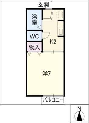 ソレーユ若宮(1K/1階)の間取り写真