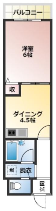 アルデール中百舌鳥(1DK/1階)の間取り写真