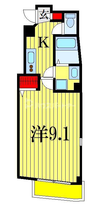 SECOND CORAL千葉中央(1K/2階)の間取り写真