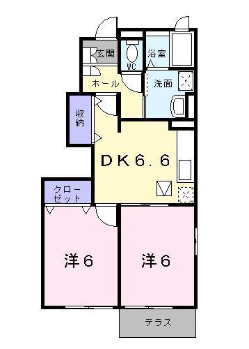 リバーサイドBM(2DK/1階)の間取り写真