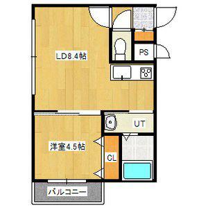 LAPLACE イースト(1LDK/4階)の間取り写真