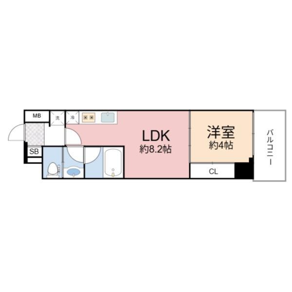 ブエナビスタ桜ノ宮イースト(1LDK/5階)の間取り写真