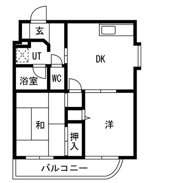 アヴァンティイン伏見(2DK/2階)の間取り写真
