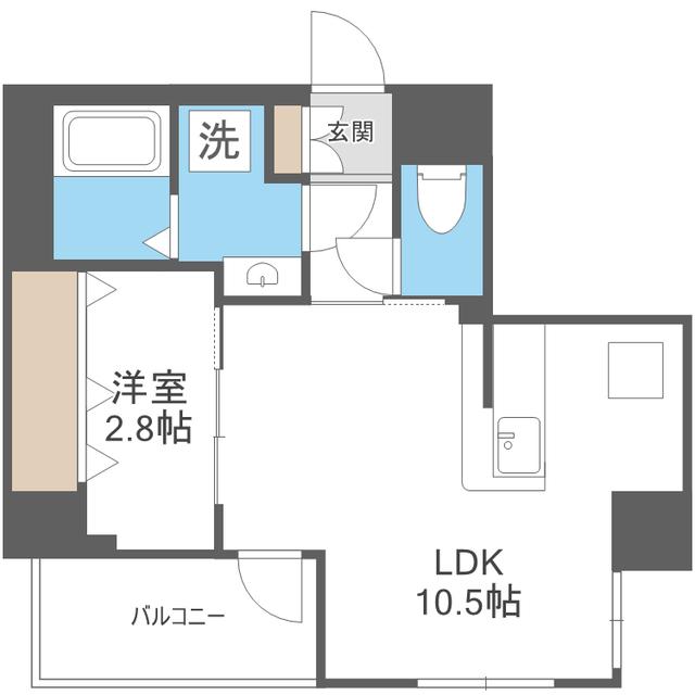 リューデサンテ(1LDK/5階)の間取り写真