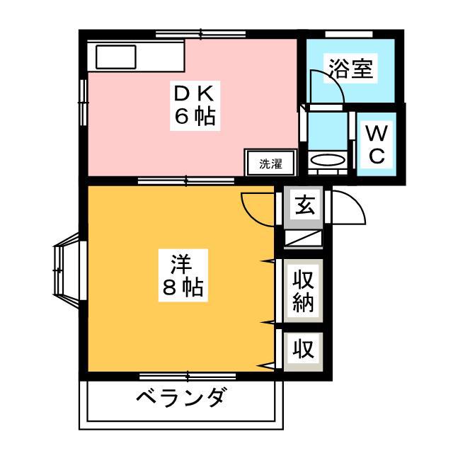 プランドール(1DK/1階)の間取り写真