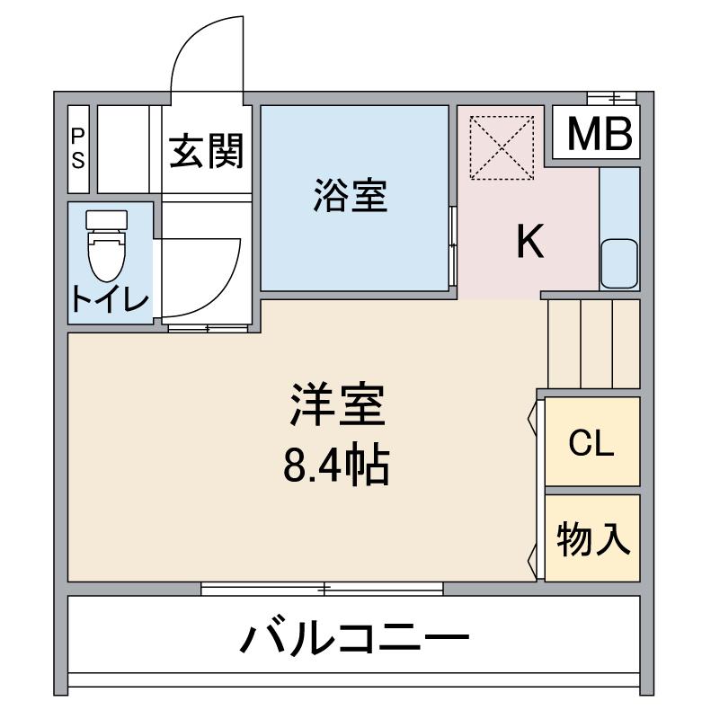 APT浄心(1K/3階)の間取り写真