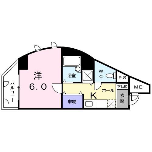 フレール(1K/3階)の間取り写真