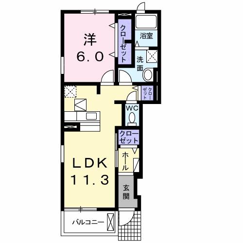 FLAT Y-II(1LDK/1階)の間取り写真