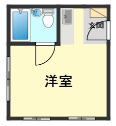 レジデンスカープ青戸(ワンルーム/1階)の間取り写真
