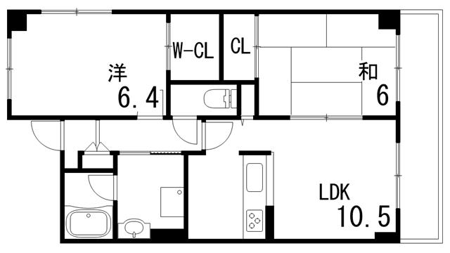 クオリティ西芦屋Ⅱ(2LDK/2階)の間取り写真