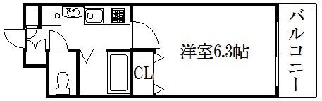 プレサンス京都駅前千都(1K/5階)の間取り写真
