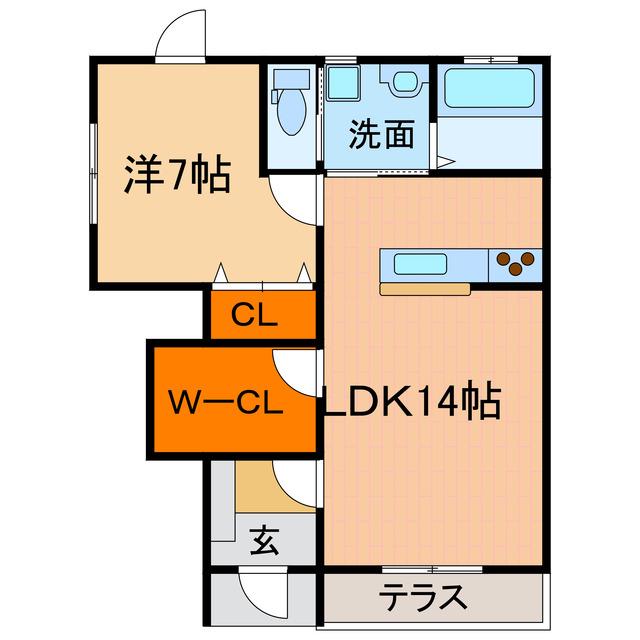 ラミエーラ III(1LDK/1階)の間取り写真