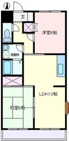 メイコウハイム(2LDK/3階)の間取り写真