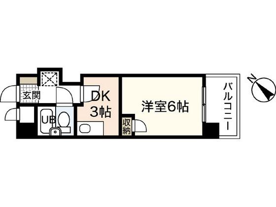 ダイアパレス舟入幸町(1K/3階)の間取り写真