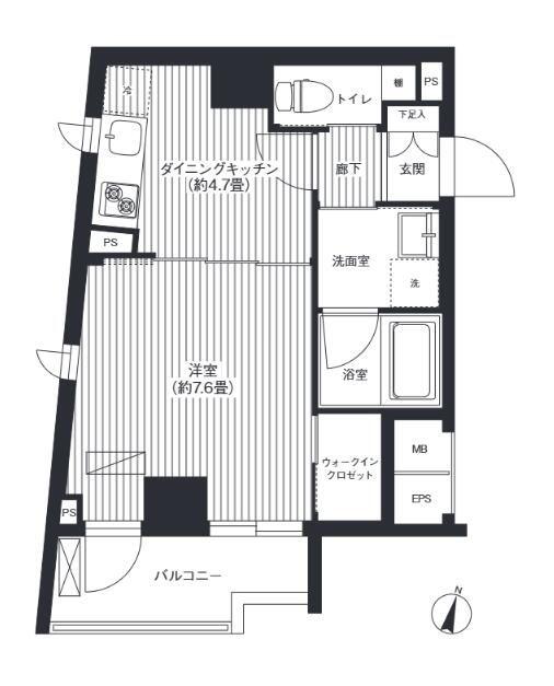 アヴニール元代々木(1K/4階)の間取り写真
