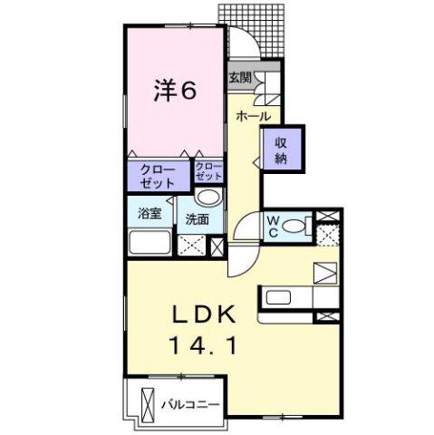 ミルフィーユ弐番館(1LDK/1階)の間取り写真