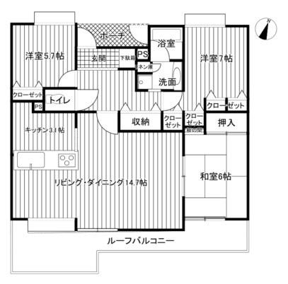 ライフガーデン吾妻壱番館(3LDK/5階)の間取り写真
