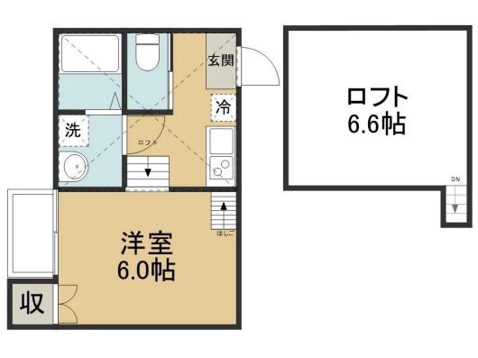 ALPHA THE PREMIER 吉方町(1K/1階)の間取り写真
