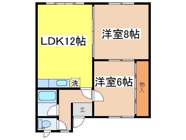 タウンコイトイ(2LDK/1階)の間取り写真