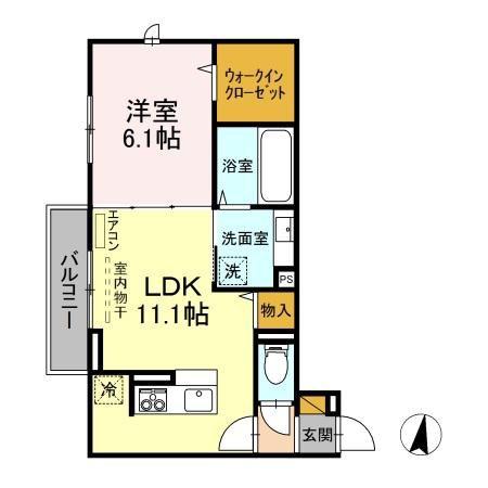 FOREST A(1LDK/3階)の間取り写真