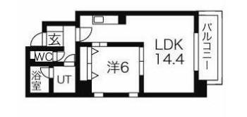 コレット春日(1LDK/5階)の間取り写真