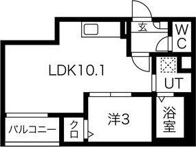 JACK KANSEIIII(1LDK/1階)の間取り写真