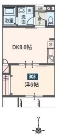 MELDIA北綾瀬IV(1LDK/3階)の間取り写真