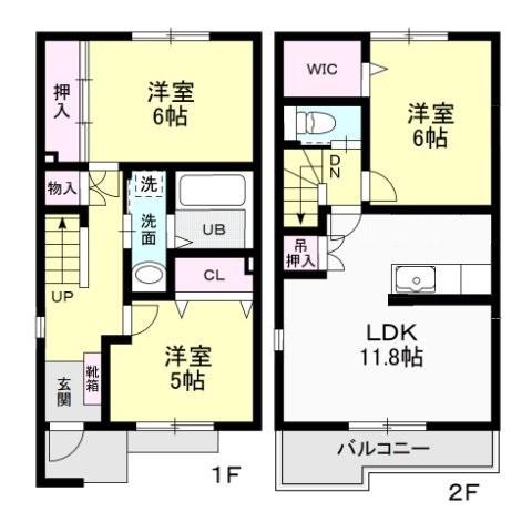 ウエスト HOUSE RICH(3LDK/1階)の間取り写真