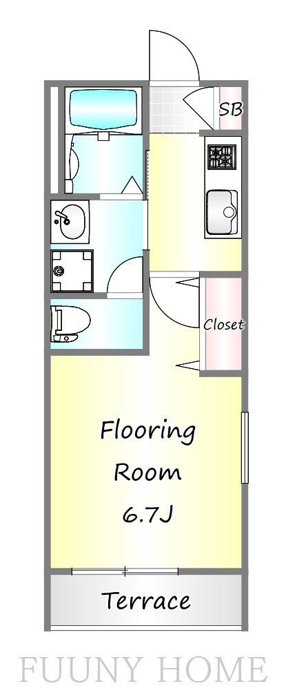 CASA CAMPANA(1K/1階)の間取り写真