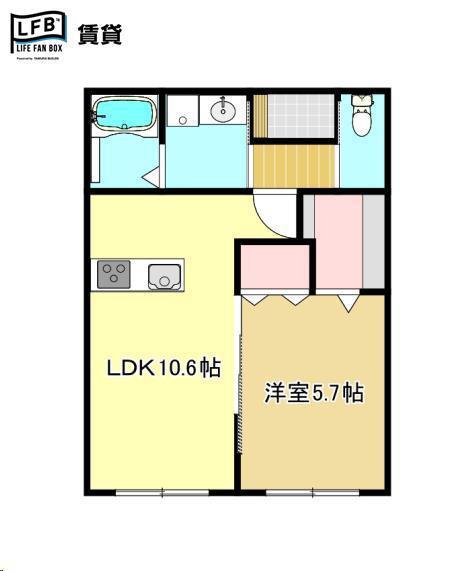 S.C.テラス(1LDK/2階)の間取り写真