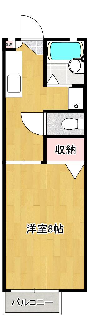 タウンコート K(1K/2階)の間取り写真