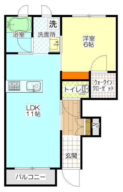 シャーメゾンカーサ(1LDK/1階)の間取り写真