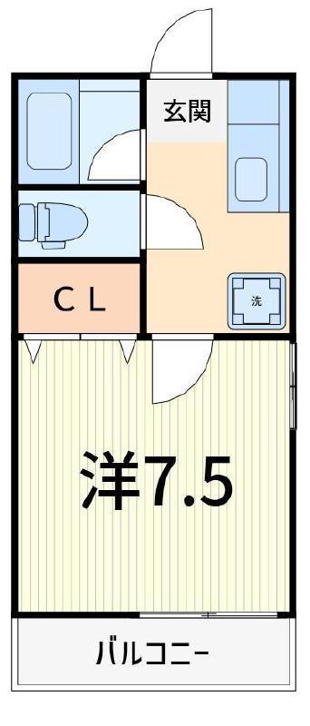 ラ ジェルス アオト(1K/2階)の間取り写真