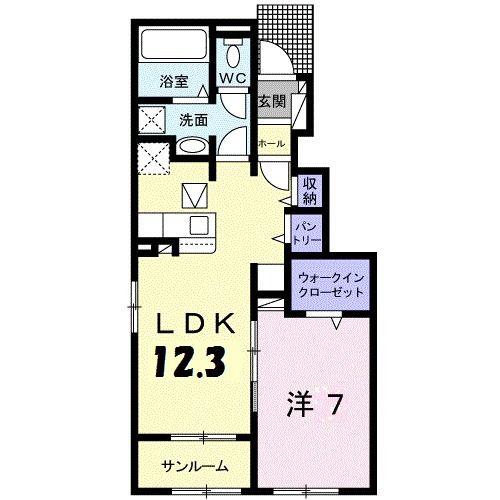 グランド パイン ヴィラ I(1LDK/1階)の間取り写真