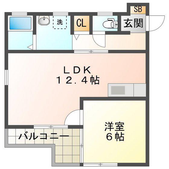 フェリオ II(1LDK/2階)の間取り写真