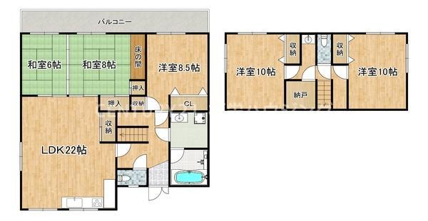 オリーブハイツ(5SLDK/4階)の間取り写真