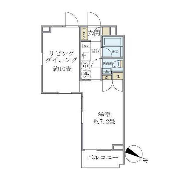 アプリーレ赤坂 部屋番号201(1LDK/1階)の間取り写真