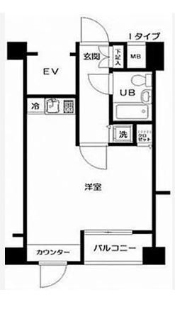 日神デュオステージ笹塚東館(ワンルーム/3階)の間取り写真